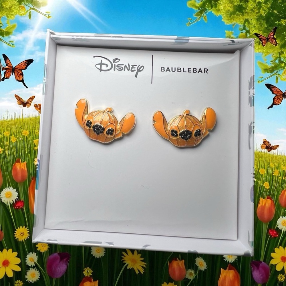 Disney BaubleBar Pumpkin Orange Earrings